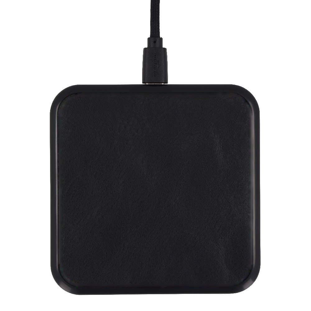 2259 | Xoopar Iné Wireless Fast Charger - Recycled Leather 15W — drukvlak midden op de bovenkant