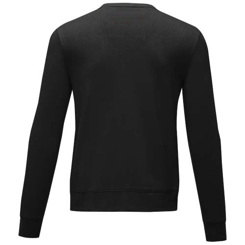 Charon 240 g/m² heren sweater met crewneck — drukvlak hoog op de achterzijde