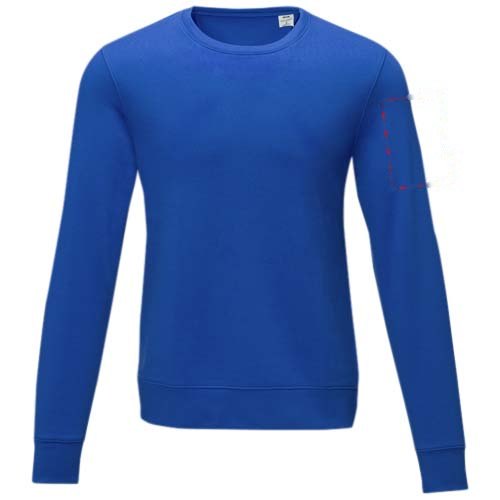 Charon 240 g/m² heren sweater met crewneck — drukvlak linker bicep