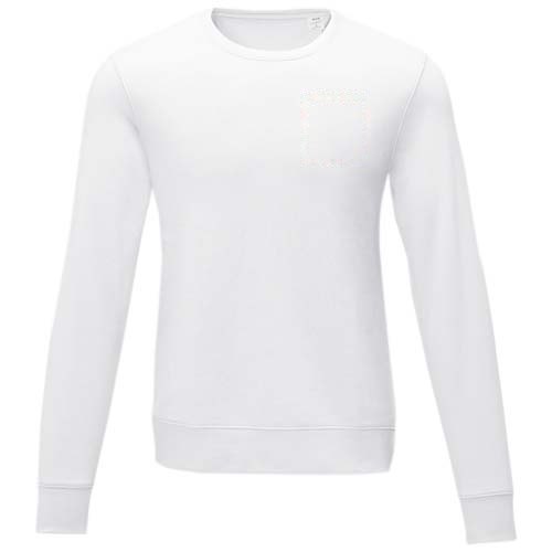 Charon 240 g/m² heren sweater met crewneck — drukvlak linker borst