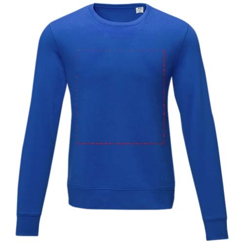 Charon 240 g/m² heren sweater met crewneck — drukvlak impact volledige voorzijde