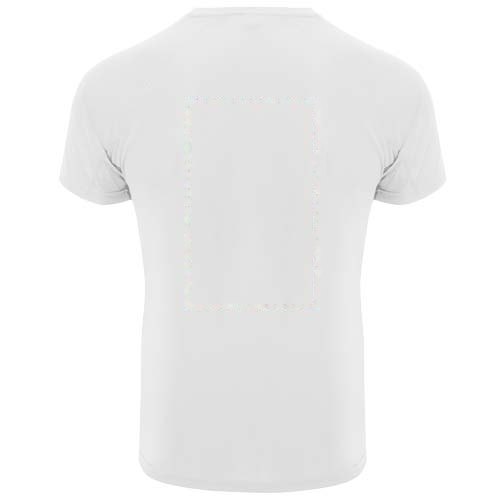 Bahrain 135 g/m² sportshirt met korte mouwen voor kinderen — drukvlak impact hoog op de achterzijde