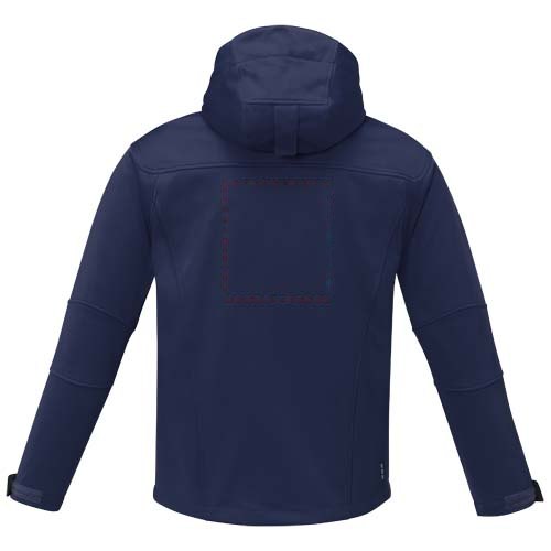 Match softshell heren jas — drukvlak impact hoog op de achterzijde