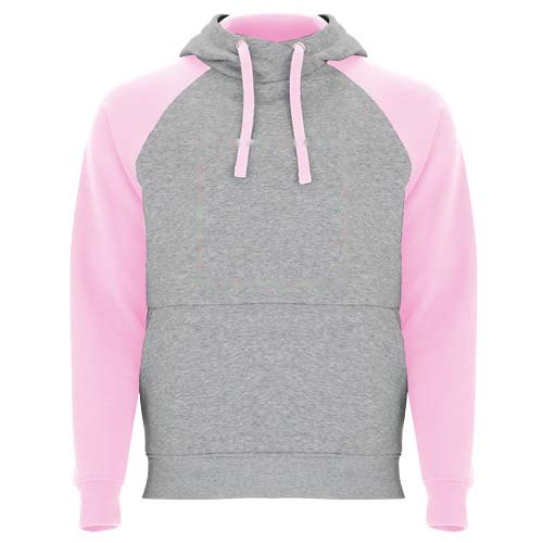 Badet 280 g/m² unisex tweekleurige hoodie — drukvlak impact volledige voorzijde
