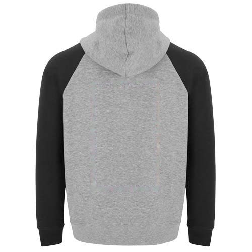 Badet 280 g/m² unisex tweekleurige hoodie — drukvlak impact hoog op de achterzijde