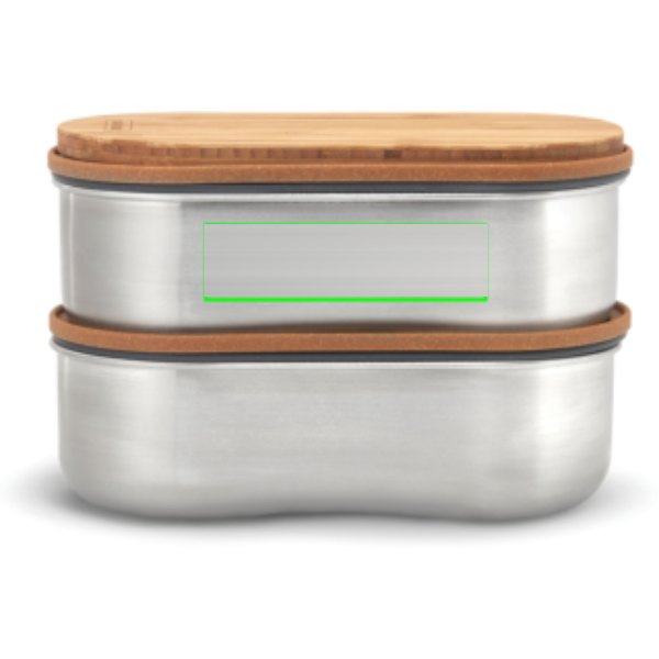 Black+Blum Stainless Steel Dubbele Bento Box — drukvlak artikel achterzijde