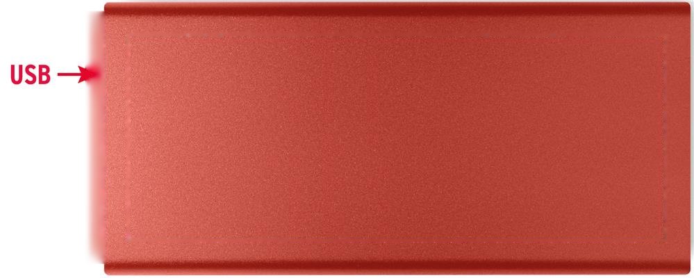 POWERFLAT 10C - 10000 mAh powerbank — drukvlak bovenzijde