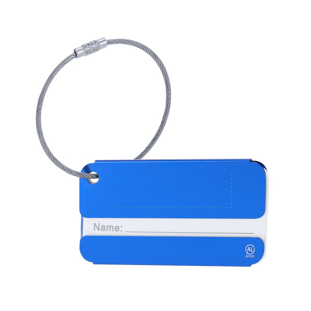 Bagage Label Halux — drukvlak bovenste blauwe vlak