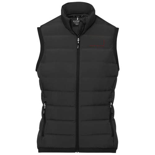 Macin geïsoleerde donzen dames bodywarmer — drukvlak linker borst