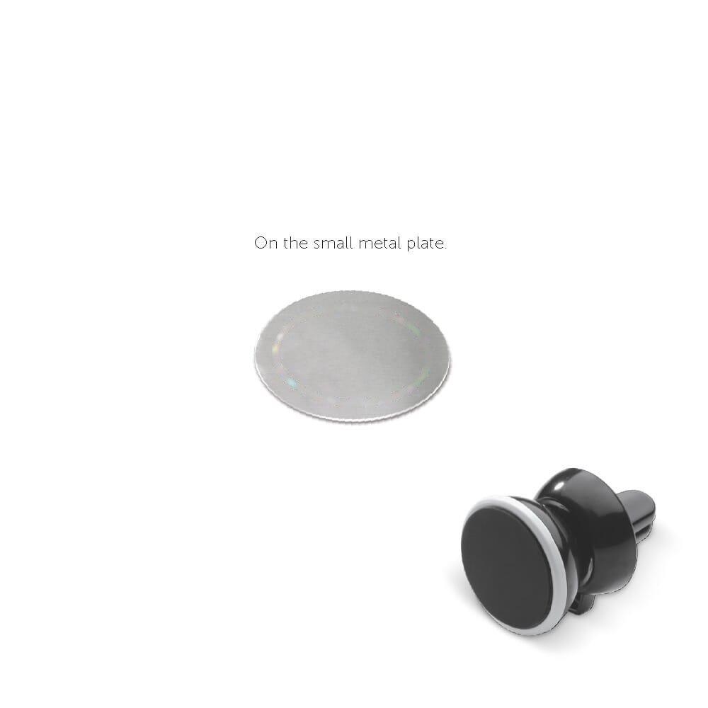 Smartphonehouder auto magneet — drukvlak op het kleine metalen plaatje