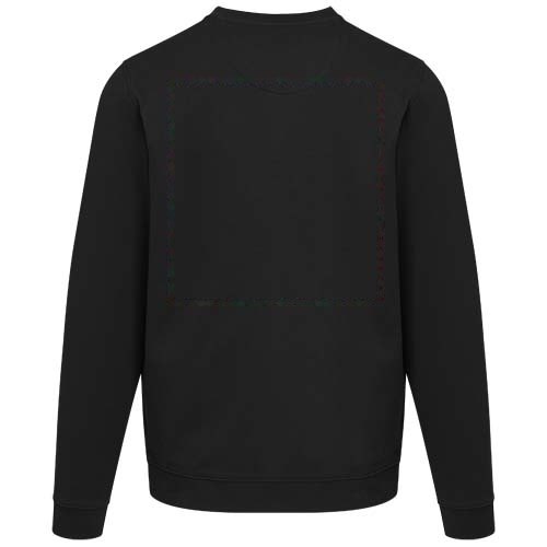 Jasper 280 g/m² unisex OCS gecertificeerde organische gerecyclede trui met ronde hals — drukvlak impact hoog op de achterzijde