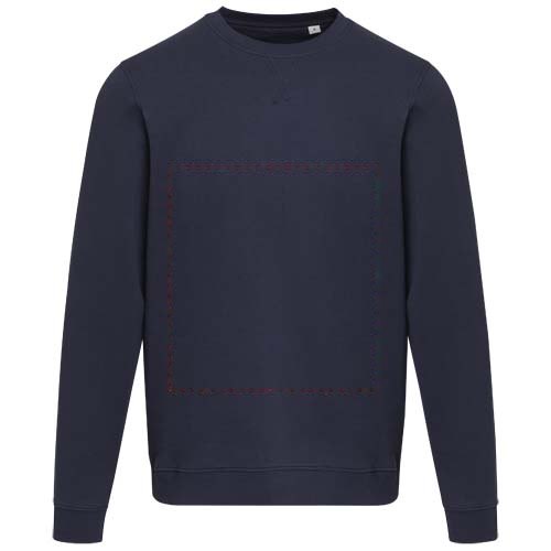 Jasper 280 g/m² unisex OCS gecertificeerde organische gerecyclede trui met ronde hals — drukvlak impact volledige voorzijde