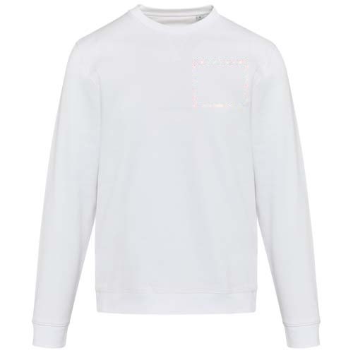 Jasper 280 g/m² unisex OCS gecertificeerde organische gerecyclede trui met ronde hals — drukvlak linker borst