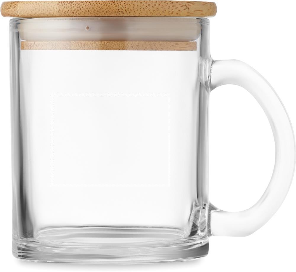 CELESTIAL - Gerecycled glazen mok 300 ml — drukvlak rechtshandig