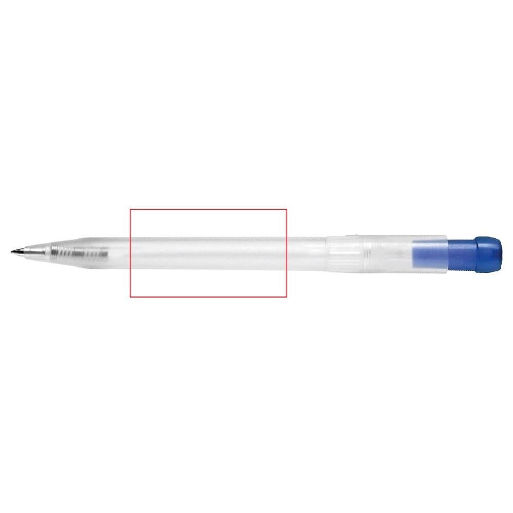 Balpen Ingeo TM Pen Clear transparant — drukvlak 180 graden van de clip