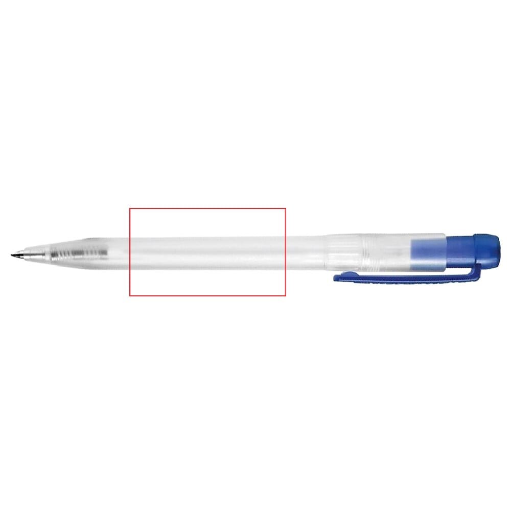 Balpen Ingeo TM Pen Clear transparant — drukvlak 270 graden van de clip