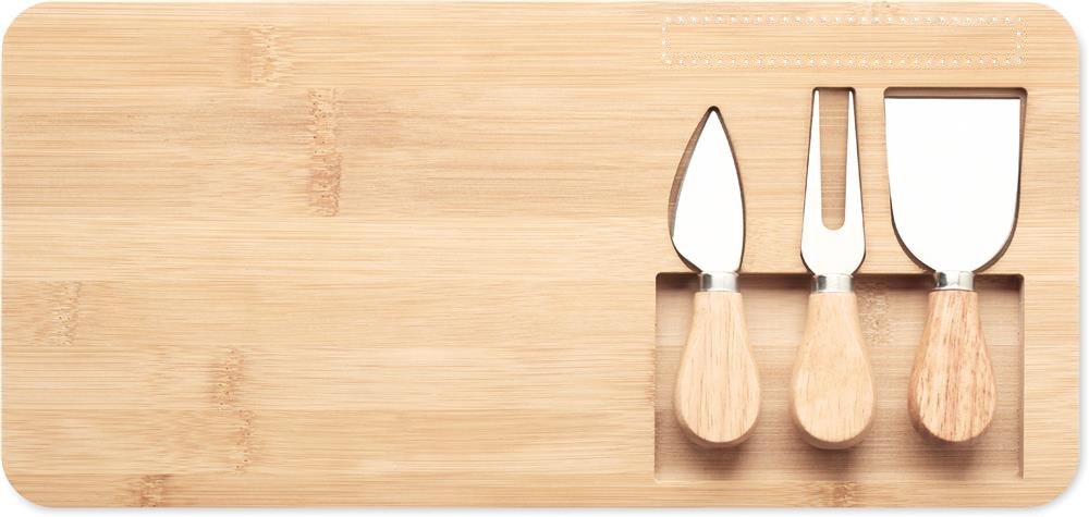 GLENAVY - Bamboe kaasplank set — drukvlak boven utensils