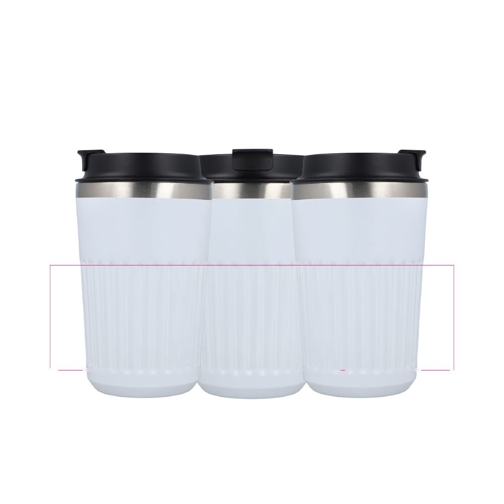 Gerecycled RVS Koffie beker 400ml — drukvlak rondom onderzijde
