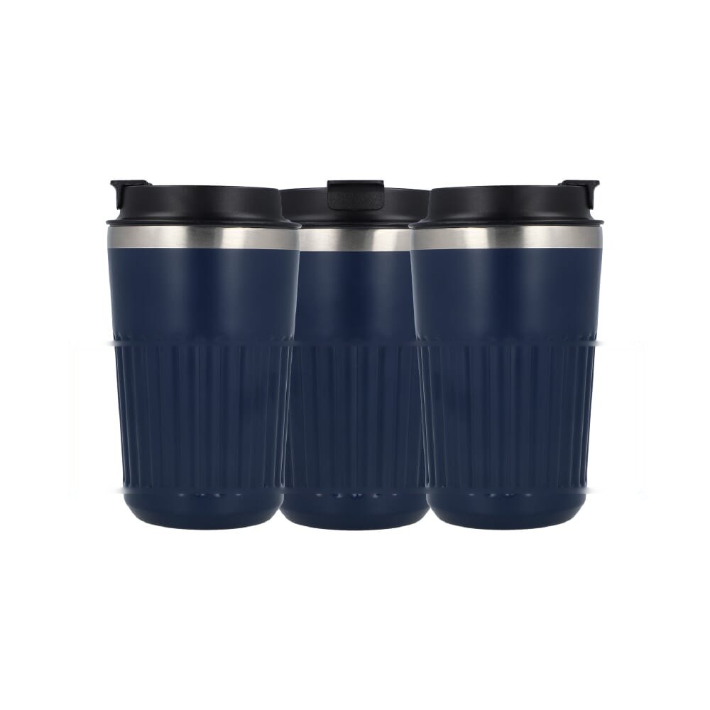 Gerecycled RVS Koffie beker 400ml — drukvlak zijde 1 onderaan