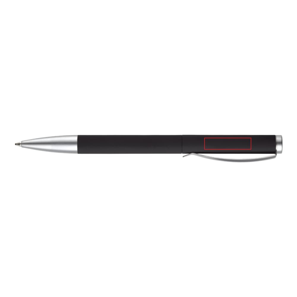 Balpen metaal Modena soft touch — drukvlak 270 graden onder de clip