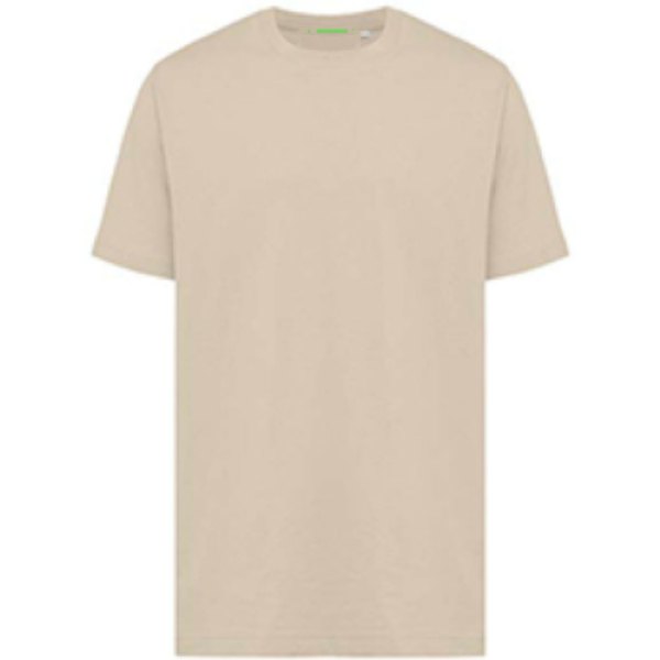 IQONIQ Kakadu relaxed gerecycled katoen t-shirt — drukvlak in de nek