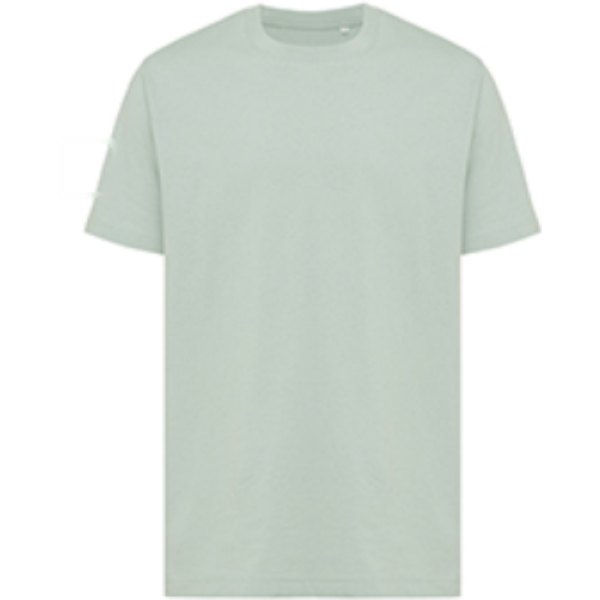 IQONIQ Kakadu relaxed gerecycled katoen t-shirt — drukvlak mouw rechts