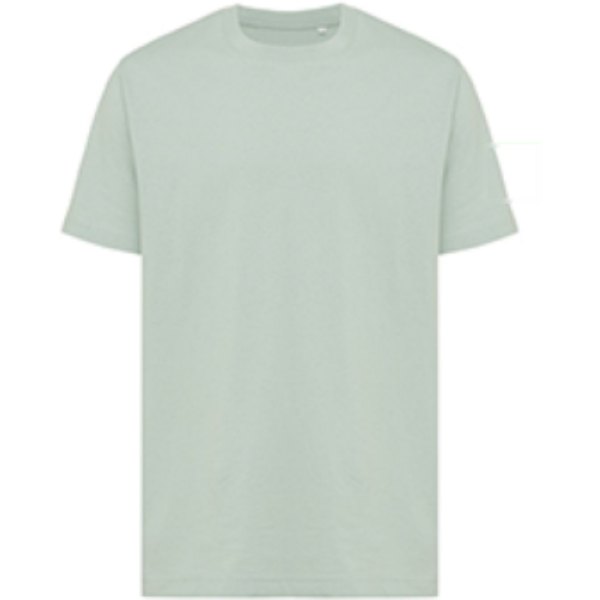 IQONIQ Kakadu relaxed gerecycled katoen t-shirt — drukvlak mouw links