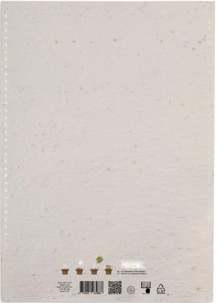 ASIDI - A4 zaadpapier wilde bloemen — drukvlak bovenzijde achterkant