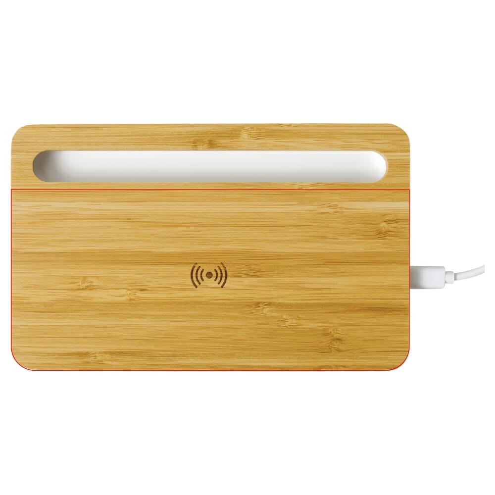 Draadloos oplaadstation bamboe 5W — drukvlak bovenkant