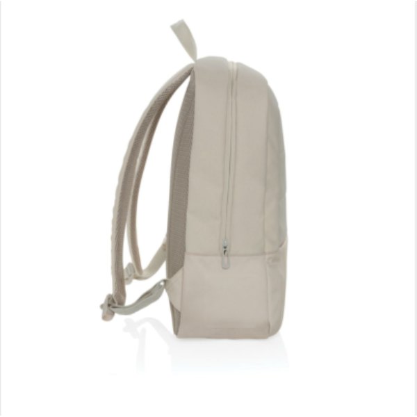 Armond AWARE™ RPET 15.6" standaard laptoprugzak — drukvlak artikel zijkant links