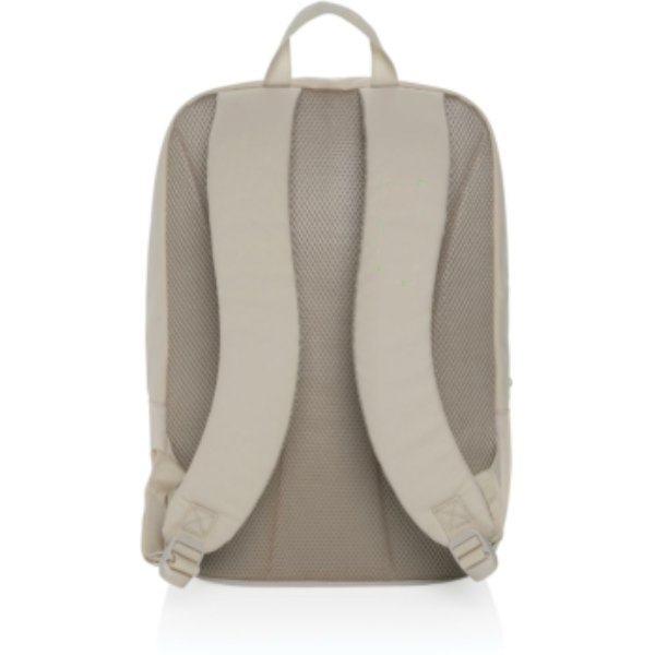 Armond AWARE™ RPET 15.6" standaard laptoprugzak — drukvlak band links
