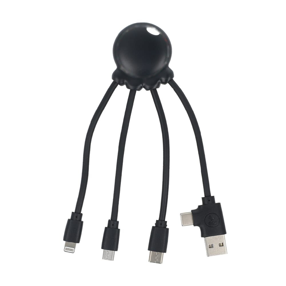 4009| Xoopar Eco Octopus Oplaadkabel Ocean Bound Plastic — drukvlak op de behuizing
