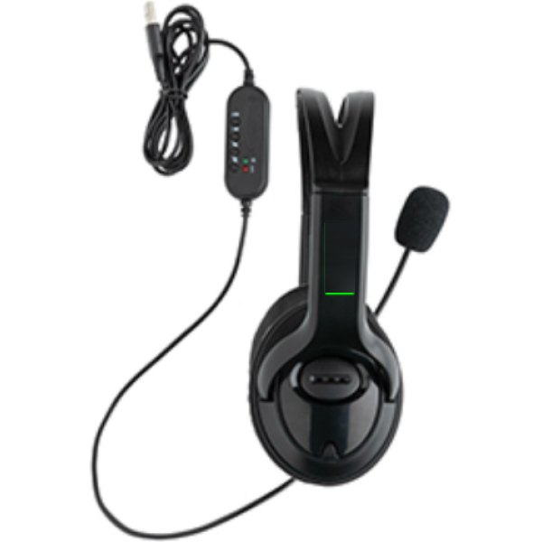Over ear werk hoofdtelefoon met kabel — drukvlak band rechts