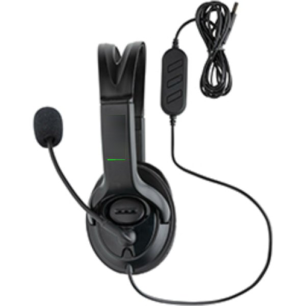 Over ear werk hoofdtelefoon met kabel — drukvlak band links