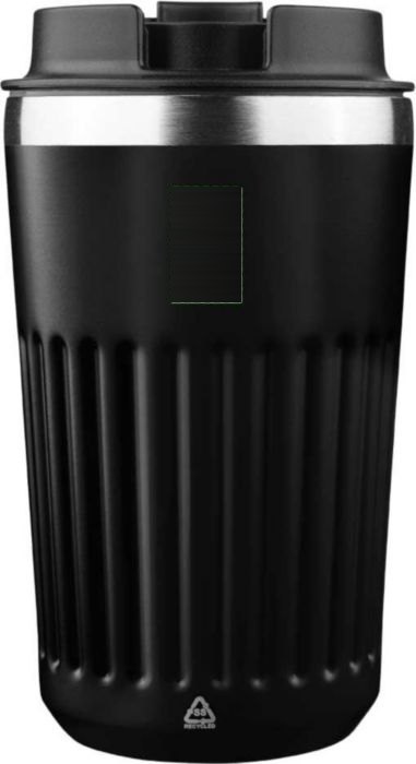 Gerecyclede roestvrijstalen reismok (400 ml) Chiara — drukvlak achterzijde