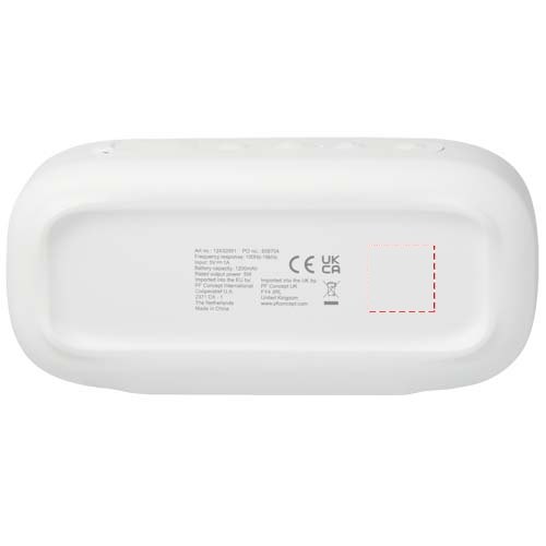 Stark 2.0 5 W gerecycled plastic IPX5 Bluetooth® speaker — drukvlak achterzijde rechts