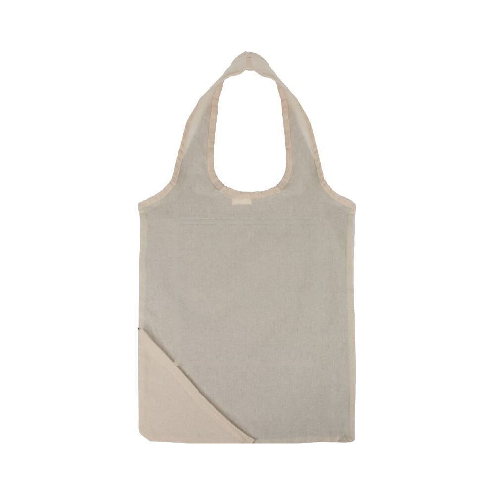 Boodschappentas Gerecycled katoen OEKO-TEX® 140g/m² 38x42cm — drukvlak midden op de achterzijde
