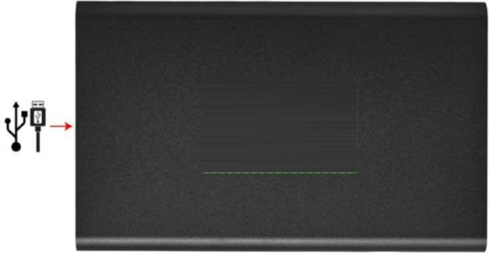 Powerbank Ezra | 4.000 mAh — drukvlak achterzijde