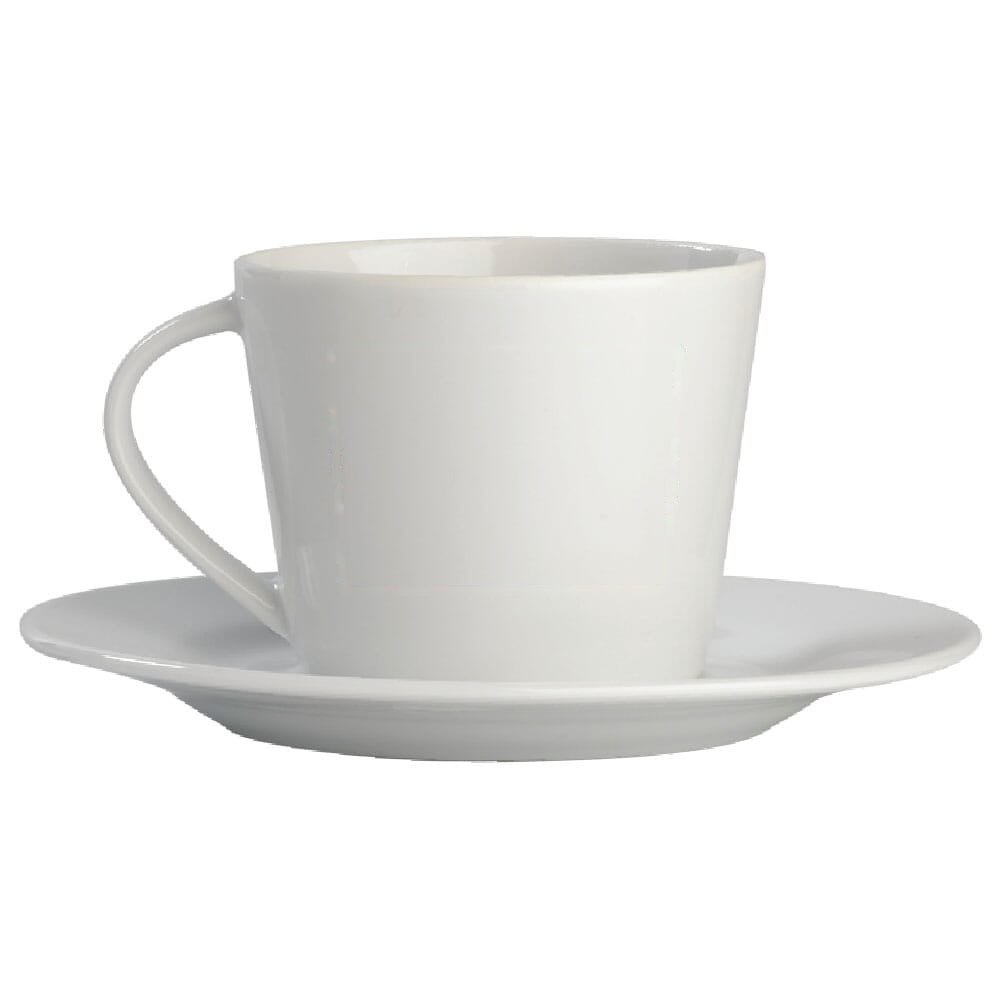 Kop & schotel Milano 160ml — drukvlak rechts van het handvat