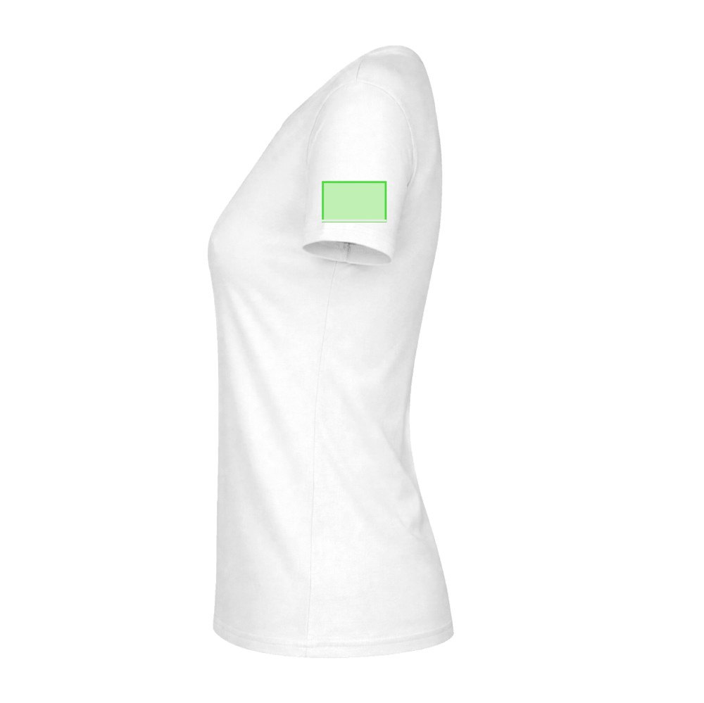 Wit Dames T-Shirt "keya" WCS180 — drukvlak linkermouw