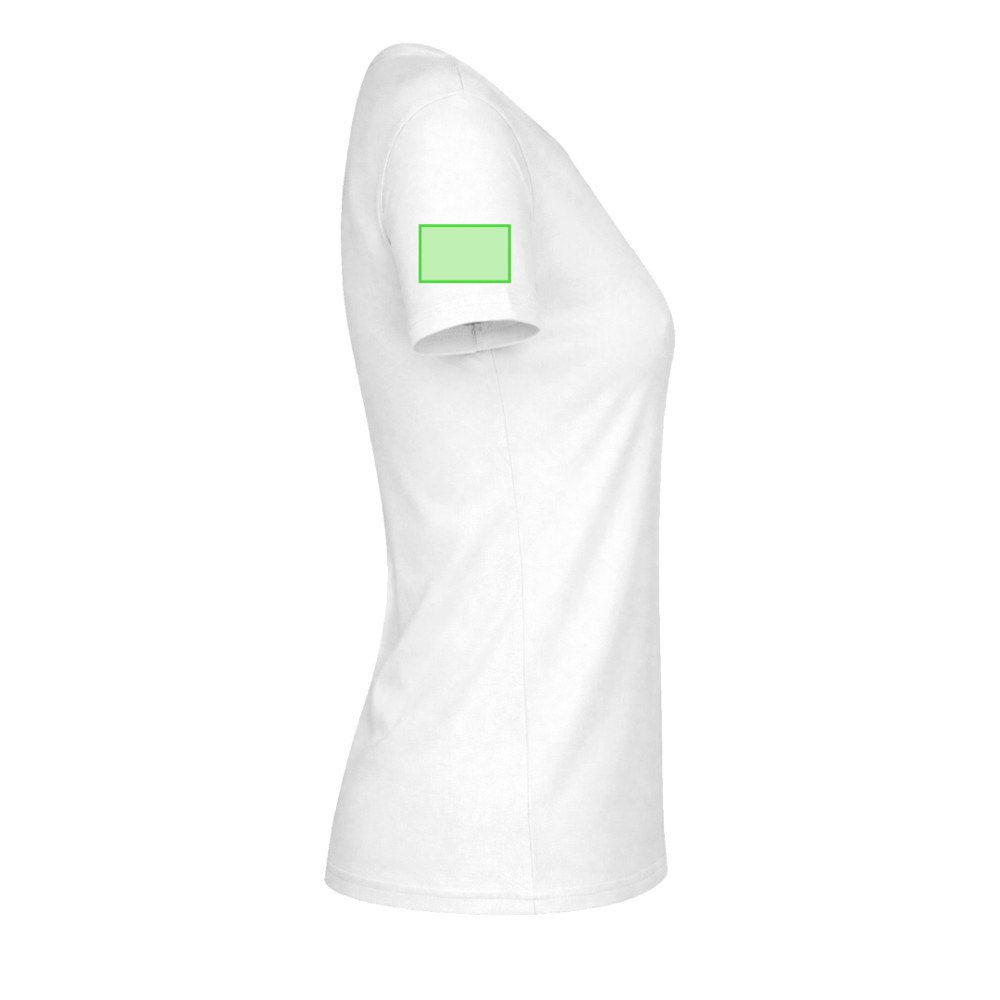 Wit Dames T-Shirt "keya" WCS180 — drukvlak rechtermouw