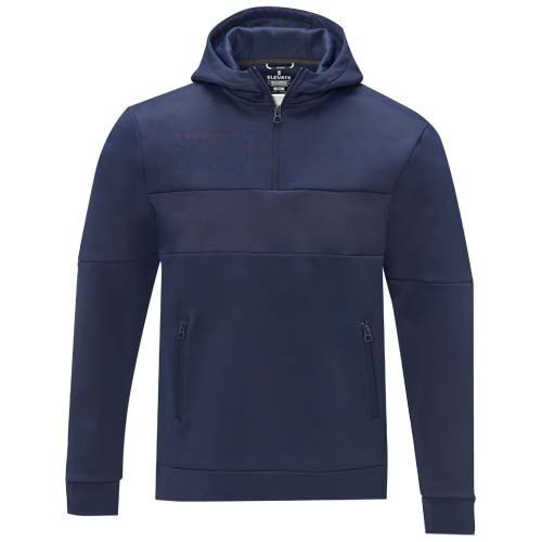 Sayan anorak heren sweater met halve rits en capuchon — drukvlak rechter borst
