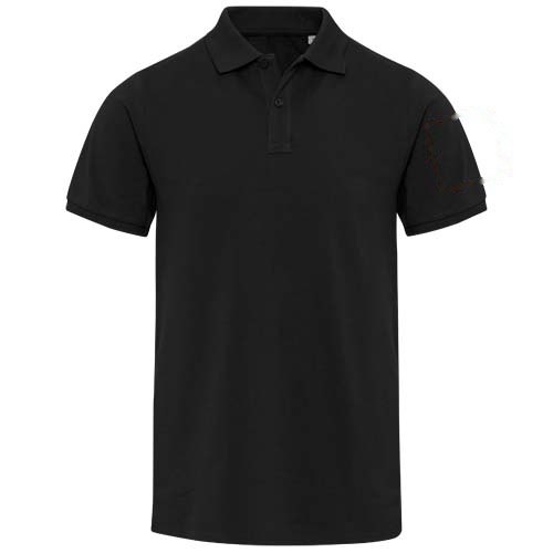 Beryl 220 g/m² unisex OCS gecertificeerde organische gerecyclede polo met korte mouwen — drukvlak linker bicep