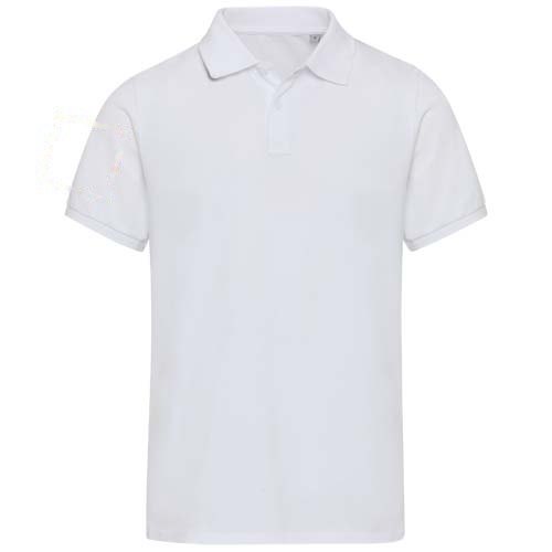 Beryl 220 g/m² unisex OCS gecertificeerde organische gerecyclede polo met korte mouwen — drukvlak rechter bicep