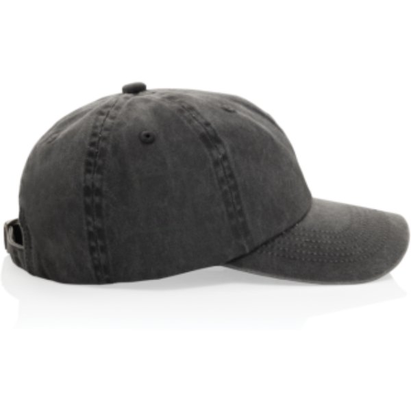 BEAU AWARE™ Washed 6 panel 270gsm cotton twill cap — drukvlak artikel zijkant rechts