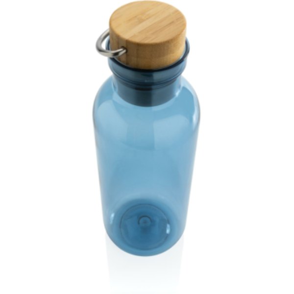 RCS recycled PET fles met bamboe deksel en handvat — drukvlak artikel bovenzijde