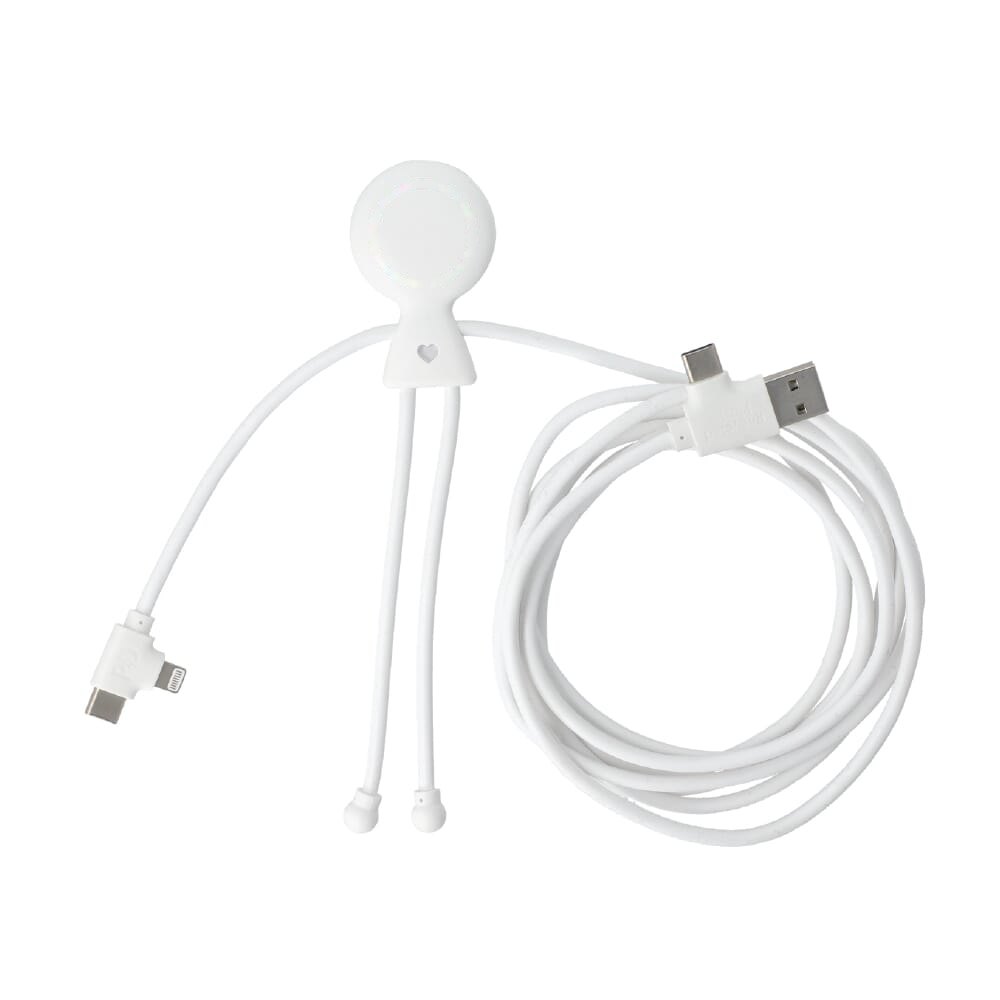 2092 - Xoopar Mr Bio Long 60 W PD Multi Oplaadkabel 2 Meter — drukvlak op de ronde kop