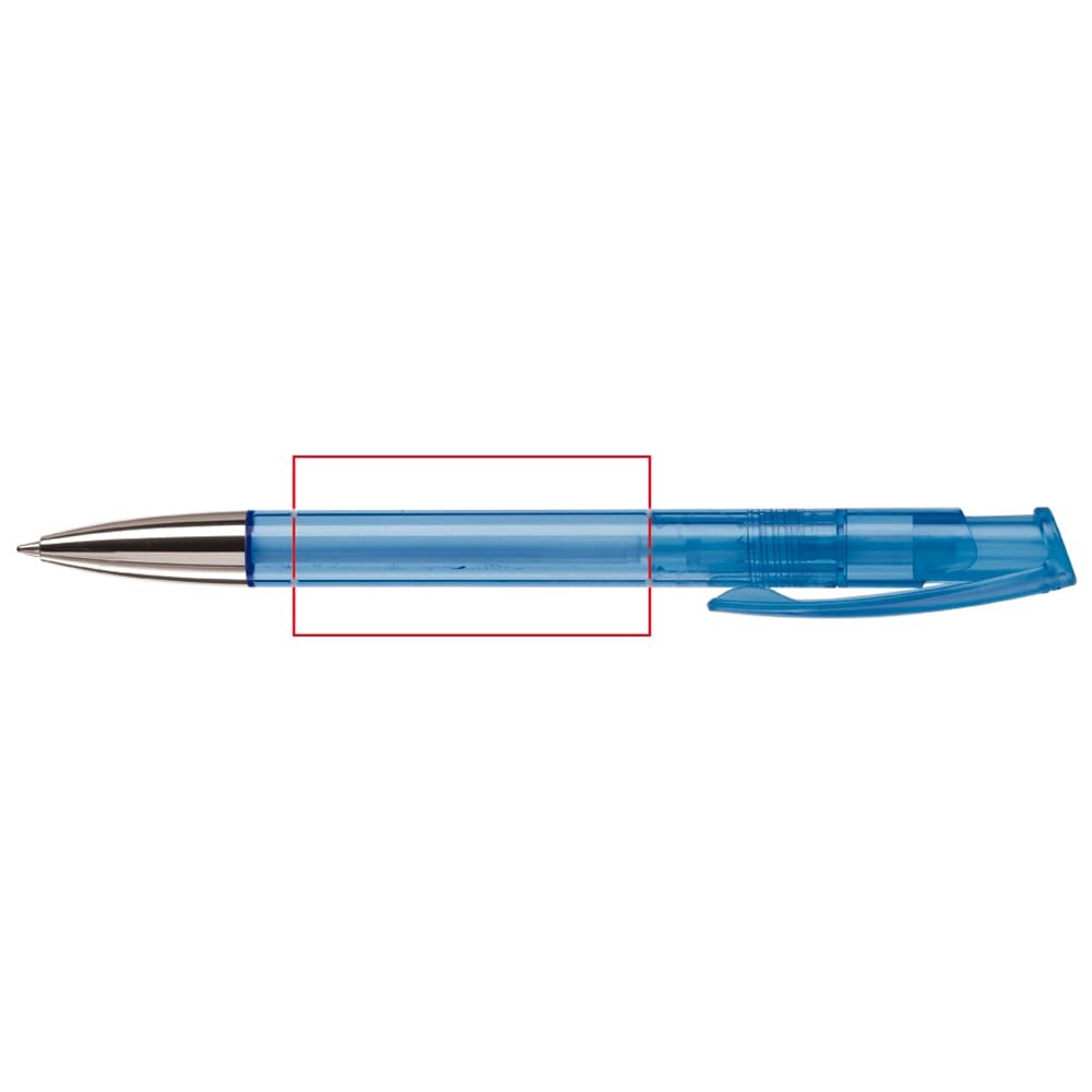 Balpen Avalon metal transparant — drukvlak 270 graden van de clip