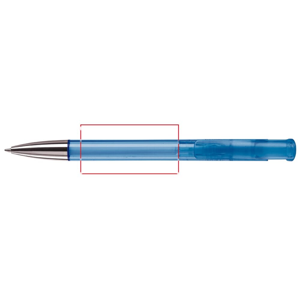Balpen Avalon metal transparant — drukvlak verlengde van de clip
