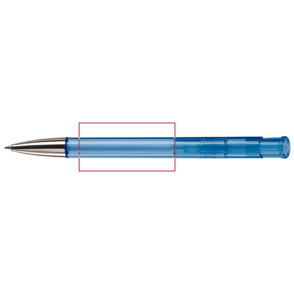 Balpen Avalon metal transparant — drukvlak 180 graden van de clip